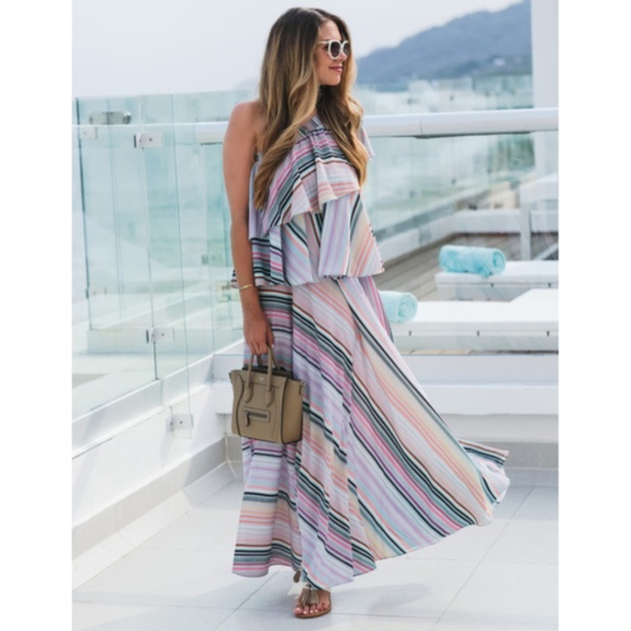guapa Dresses & Skirts - Anthropologie Rainbow Ruffled Maxi Dress